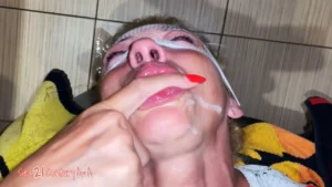 Blonde bitch Lily is fucked hard deep in the throat and she licks Clenotano’s ass.Cum brutally on the face of porn star