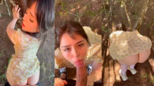 Fuck me hard before some one see us! Beautiful Girlfriend Fucks Me on our FIRST DATE in the Forest