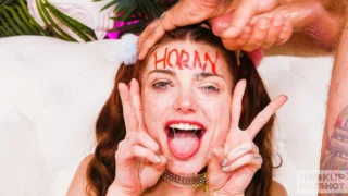 Shrooms Q Gags on Bryan Gozzling While He Pounds Her Throat!